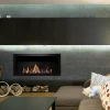 Icon Fires Slimline Firebox SFB1350 - Black, a stylish built-in bioethanol fireplace with a 135 cm length and 7.7 kW heat output