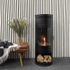 Washington Bioethanol Wood-burning Stove by ScandiFlames in black, featuring a modern design and eco-friendly heating.