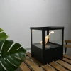 Square Table Bio Fireplace - Black by ScandiFlames, a stylish tabletop bioethanol fireplace with a 1-hour burn time and manual c