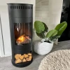 Washington Bioethanol Wood-burning Stove by ScandiFlames in black, featuring a modern design and eco-friendly heating.