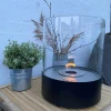 Southwark Black Round Tabletop Bioethanol Fireplace by ScandiFlames, a sleek and modern tabletop fireplace with a 3-litre capaci