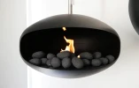 ScandiFlames Ceramics Pebbles Black - 24 Pieces - Heat-resistant decorative stones for bioethanol fireplaces.