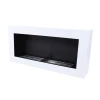 ScandiFlames Large White Wall Mounted Bioethanol Fireplace - 90 cm, sleek modern design, 3-litre burner, manual control.