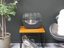 Cradle Table Bio Fireplace - Black by ScandiFlames, a modern tabletop bioethanol fireplace with a sleek black finish and 5-hour 