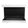 Dakota White 3-sided 80 cm Wall Biofireplace by ScandiFlames – a sleek, wall-mounted bioethanol fireplace with a modern white fi