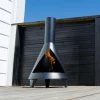 Salem Steel Bio Fire by ScandiFlames – a black bioethanol stove with a wood burner design, offering a cosy ambience and efficien