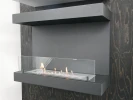 Dakota Black 3-sided 80 cm Wall Biofireplace by ScandiFlames, a modern, wall-mounted bioethanol fireplace with an elegant black 