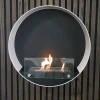 ScandiFlames Delaware White Round Wall Mounted Biofireplace – modern, eco-friendly heating solution with a sleek design.