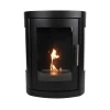 Oregon Wall-mounted Bioethanol Stove by ScandiFlames in black, featuring a sleek design with a 1-litre fuel capacity and manual 