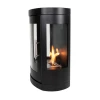 Oregon Wall-mounted Bioethanol Stove by ScandiFlames in black, featuring a sleek design with a 1-litre fuel capacity and manual 