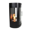 Oregon Wall-mounted Bioethanol Stove by ScandiFlames in black, featuring a sleek design with a 1-litre fuel capacity and manual 