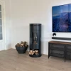 Washington Bioethanol Wood-burning Stove by ScandiFlames in black, featuring a modern design and eco-friendly heating.