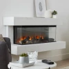 Winchester 1600 White Marble Electric Fireplace - British Fires. Luxurious wall-mounted design with remote control and 1.5 kW he