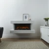 Winchester 870 White Marble Electric Fireplace – A luxurious wall-mounted fireplace with a sleek white marble finish, offering w