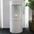 ScandiFlames Bio Wood Stove in White with 360° Flameview, featuring a sleek design and real flame effect.