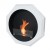 Okto Octagonal Fireplace by ScandiFlames, a white wall-mounted bioethanol fireplace with a modern octagonal design.