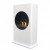 ScandiFlames White Bioethanol Fireplace with Round Cutout – Floor-standing, modern design, 1.2-litre capacity, 6-hour burn time.