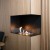 Foco Corner Right 800 by FOCO Fires - a two-sided built-in bioethanol fireplace with a sleek black finish, offering a luxurious
