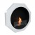 Okto Octagonal Fireplace by ScandiFlames, a white wall-mounted bioethanol fireplace with a modern octagonal design.