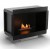 Planika Senso Built-in bioethanol fireplace in black, featuring automatic operation and remote control.