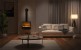 Sogno 500 Wall-mounted Water Vapour Fireplace by Magic Fire by Safretti in sleek black, featuring realistic flame effect and rem