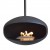 Cocoon Aeris Matte Black with Black Rod – a ceiling-mounted bioethanol fireplace with a sleek matte black finish and modern desi