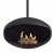 Cocoon Aeris Matte Black with Black Rod – a ceiling-mounted bioethanol fireplace with a sleek matte black finish and modern desi