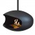 Cocoon Aeris Matte Black with Black Rod – a ceiling-mounted bioethanol fireplace with a sleek matte black finish and modern desi