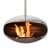 Cocoon Aeris Polished Steel ceiling-mounted bioethanol fireplace with a sleek steel pole, offering modern elegance and efficient