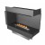 Forma 1000 Right Corner bioethanol fireplace in a sleek black finish, designed for built-in installation with remote control fun