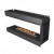 Forma 1500 Room Divider bioethanol fireplace in black with remote control, perfect for modern interiors.