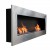 Murus 1600 bioethanol fireplace by ScandiFlames in brushed steel, wall-mounted with a sleek design and 6 kW heat output.