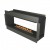 Forma 1500 Tunnel bioethanol fireplace in black finish with a sleek, modern two-sided design.
