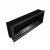 Icon Slimline Firebox SFB1650 brushed steel bioethanol fireplace, built-in one-sided design