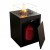 Square Outdoor Gas Fireplace in black with manual control, 10 kW heat output.