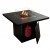 Square Table Outdoor Gas Fireplace in black with a sleek, modern design, offering 10 kW heat output for cosy outdoor settings.