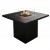 Square Table Outdoor Gas Fireplace in black with a sleek, modern design, offering 10 kW heat output for cosy outdoor settings.