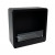 ScandiFlames Square Bioethanol Fireplace with Round Edges in Black - Wall-mounted, manual control, and 6-hour burn time.
