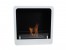 ScandiFlames Square Bioethanol Fireplace with Round Edges - White, wall-mounted, 1.5L capacity, manual control, 6-hour burn time