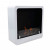 ScandiFlames Square Bioethanol Fireplace with Round Edges - White, wall-mounted, 1.5L capacity, manual control, 6-hour burn time