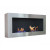 ScandiFlames Large Steel Wall Mounted Bioethanol Fireplace in stainless steel, elegant and modern design.