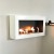ScandiFlames Large White Wall Mounted Bioethanol Fireplace - 90 cm, sleek modern design, 3-litre burner, manual control.