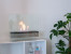 Merton Table Bio Fireplace by ScandiFlames – a stylish glass tabletop bioethanol fireplace with a 1-litre capacity and 4-hour bu