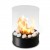 Chantico Glassfire tabletop bioethanol fireplace in black with glass panels, offering modern design and efficient heating.