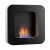Safretti Curva BL Black - A stylish wall-mounted bioethanol fireplace with manual control and a sleek black finish.