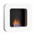 Safretti Curva BL - White wall-mounted bioethanol fireplace with a sleek, modern design and a 70 cm length.
