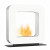 Safretti Curva ST - White freestanding bioethanol fireplace with a sleek, curved design and manual control.