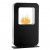 Safretti Curva XT - Black floor-standing bioethanol fireplace with a sleek, modern design, 70 cm length, and manual control.