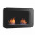 Safretti Curva DL Black wall-mounted bioethanol fireplace with a sleek design and 110 cm length.