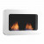 Safretti Curva DL - White wall-mounted bioethanol fireplace with a sleek, contemporary design and 6-8 hours burn time.